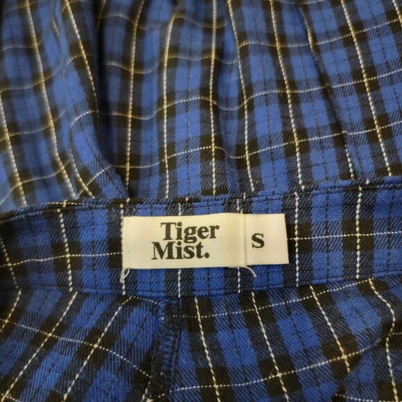 Tiger Mist Pants Womans Small Blue Plaid Zip Pockets Slim Clueless Retro Y2K - Picture 7 of 8